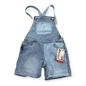 Levi's Shortalls Girls' Size 10 Blue Light Wash Colorblock‎ NWT